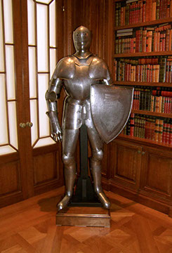 Dress Armor, Shield, and stand, restored for the library