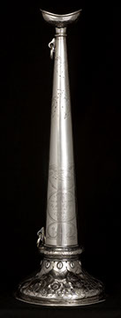 coin silver presentation speaking trumpet restored by Ruth Rhoten