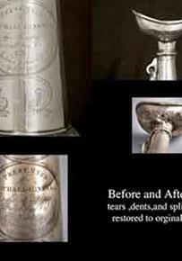 Before and After repair of Fire Trumpet